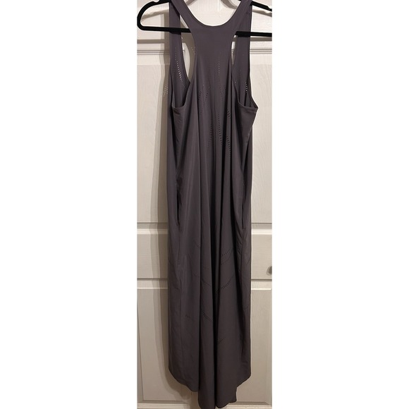 Athleta Presidio Laser Cut Dress Medium Asymmetric Maxi Racer Back Athleisure - Picture 9 of 11